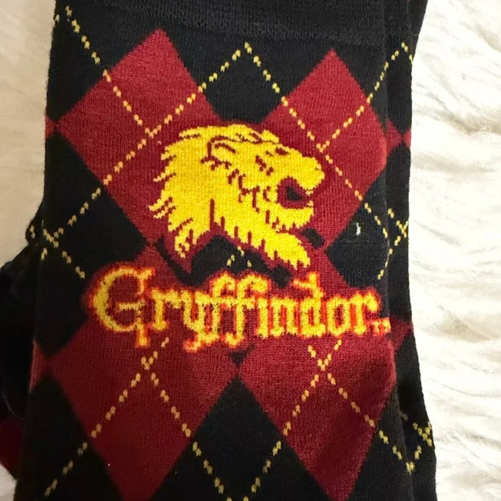 Harry Potter Gryffindor Argyle Socks Bold Red Black Wizard Style